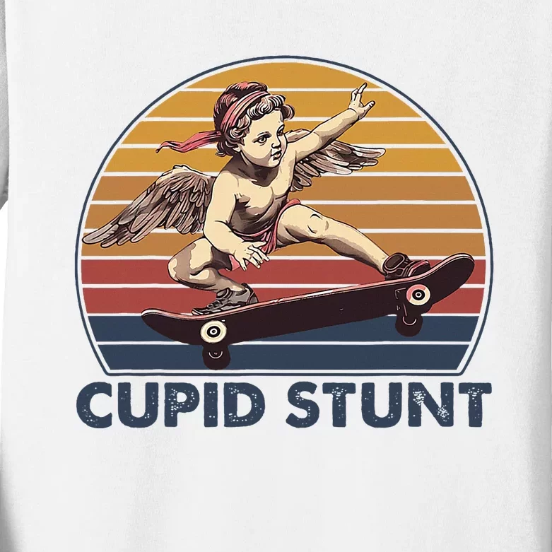 Cupid Stunt Unhinged Cringe Funny Inappropriate Embarrassing Kids Long Sleeve Shirt