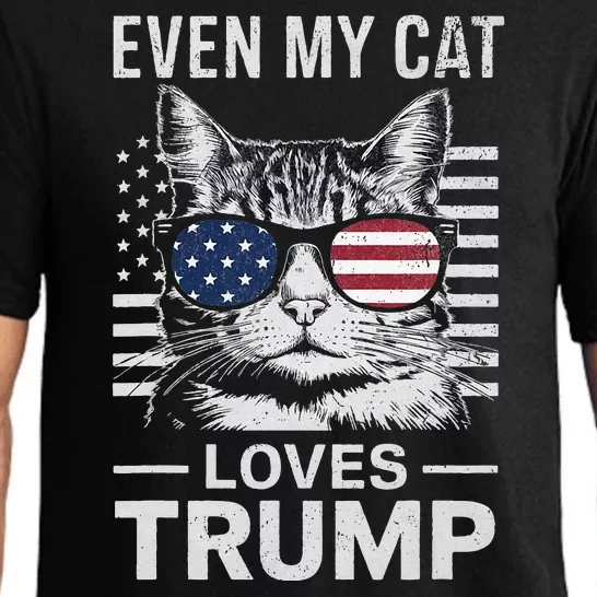 Cat Sunglasses Usa Flag Even My Cat Loves Trump Pajama Set