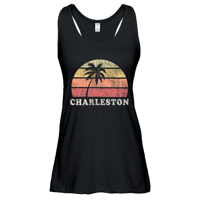 Charleston Sc Vintage 70s Retro Throwback Design Ladies Essential Flowy Tank