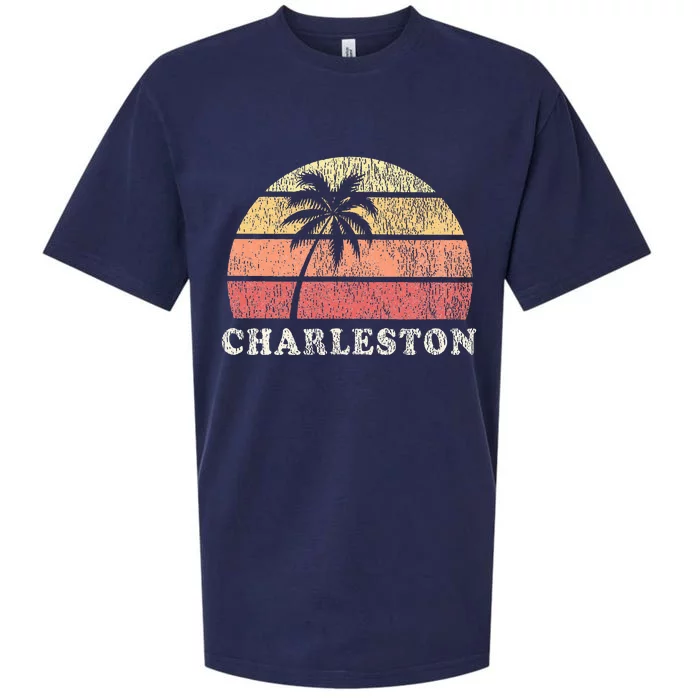 Charleston Sc Vintage 70s Retro Throwback Design Sueded Cloud Jersey T-Shirt