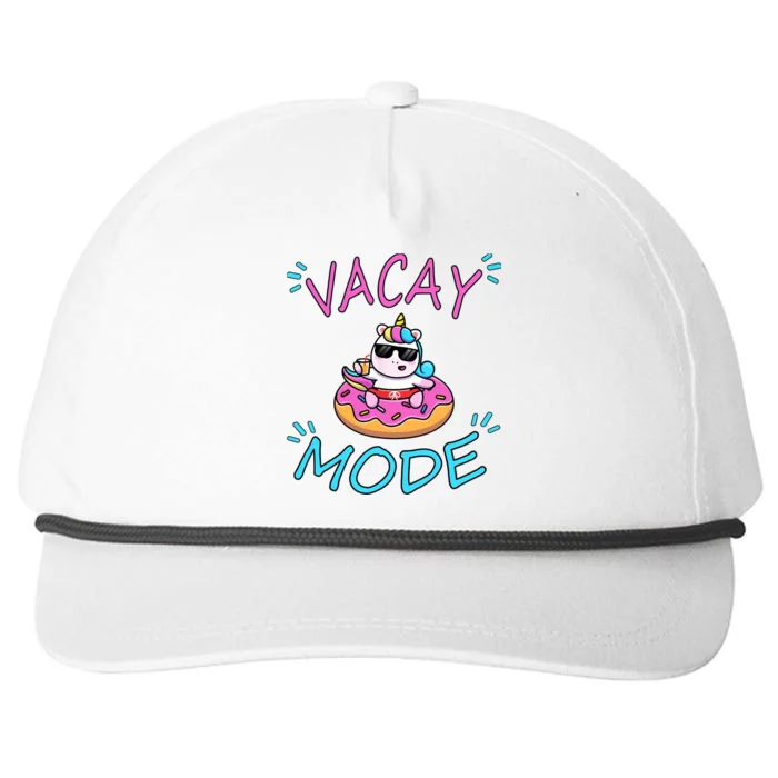 Cute Summer Vacay Mode Beach Mode Unicorn Cruise Snapback Five-Panel Rope Hat