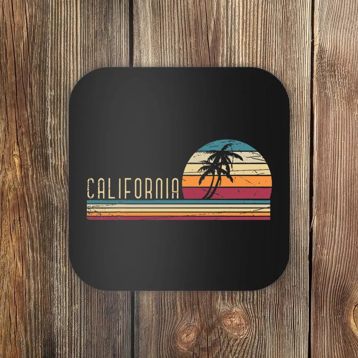 Cali Summer Vacation Ca Palm Trees Usa Retro California Coaster