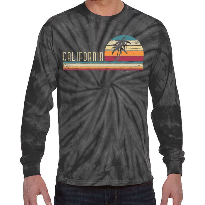 Cali Summer Vacation Ca Palm Trees Usa Retro California Tie-Dye Long Sleeve Shirt