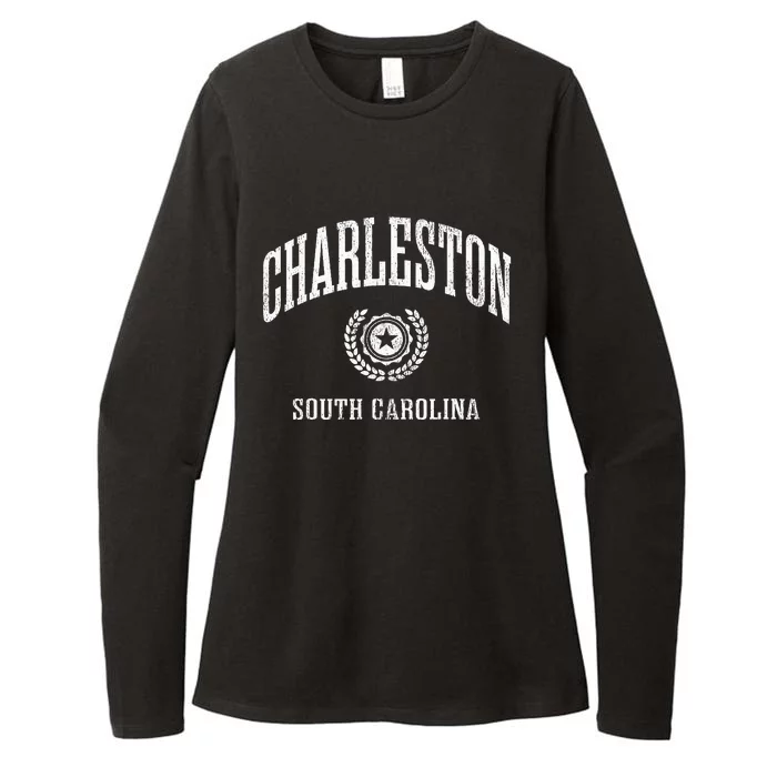 Charleston Sc Vintage College Sports Design Womens CVC Long Sleeve Shirt