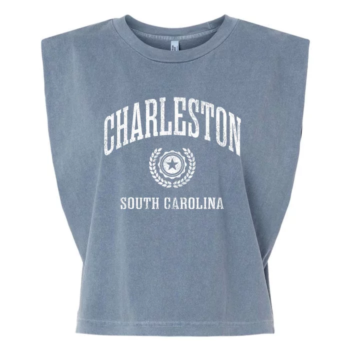 Charleston Sc Vintage College Sports Design Garment-Dyed Women's Muscle Tee