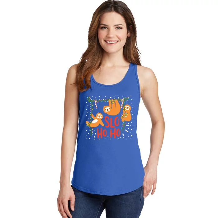 Christmas Sloth Vintage Gift Ladies Essential Tank