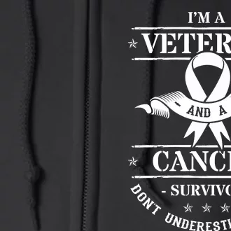 Cancer Survivor Veteran Chemotherapy Warrior Full Zip Hoodie