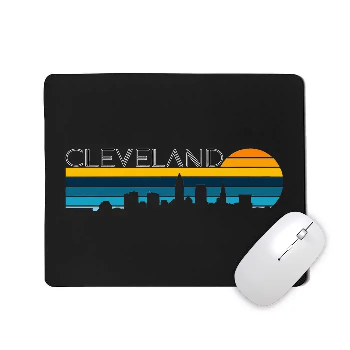 Cleveland Skyline Vintage Retro Sunset Cleveland Cityscape Mousepad