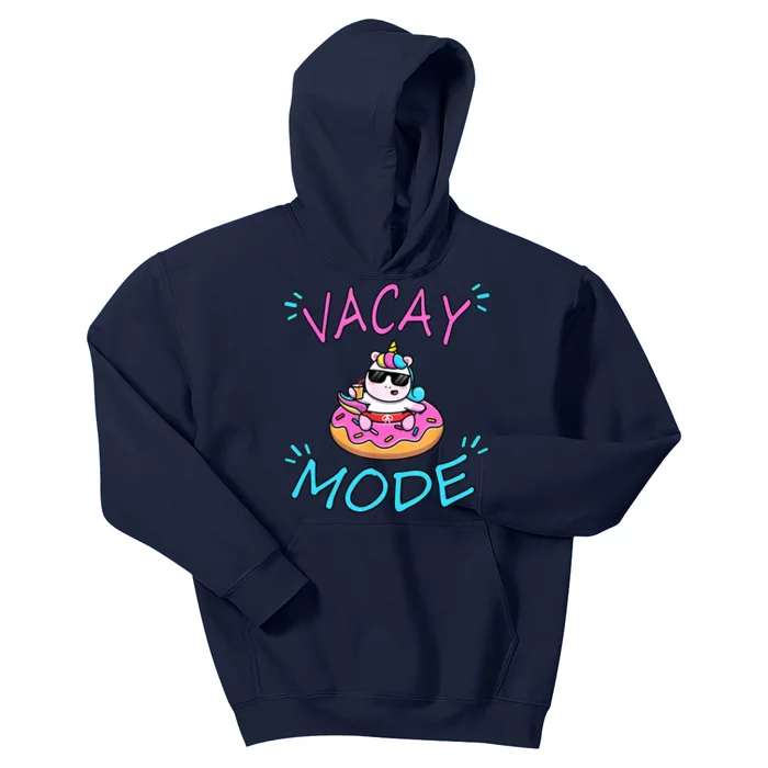 Cute Summer Vacay Mode Beach Mode Unicorn Cruise Kids Hoodie