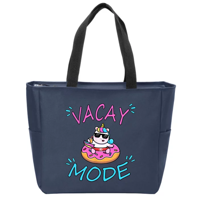 Cute Summer Vacay Mode Beach Mode Unicorn Cruise Zip Tote Bag