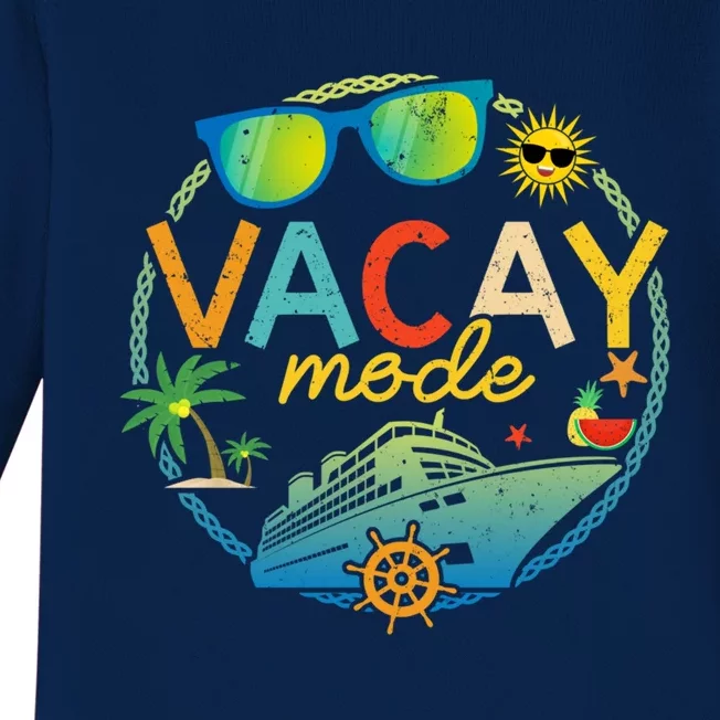 Cruise Ship Vacation Trip Family Matching Vacay Mode Gift Baby Long Sleeve Bodysuit