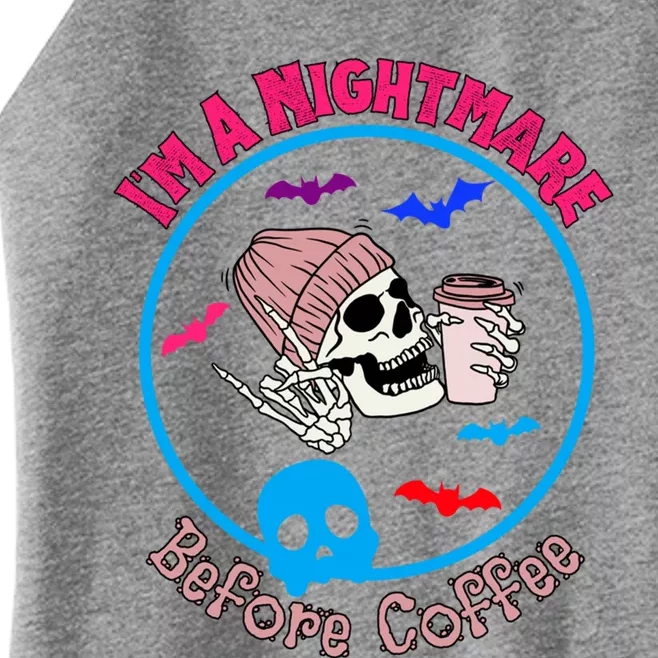 Cute Spooky Vibes Skeleton Coffee Halloween Moms Great Gift Women’s Perfect Tri Rocker Tank