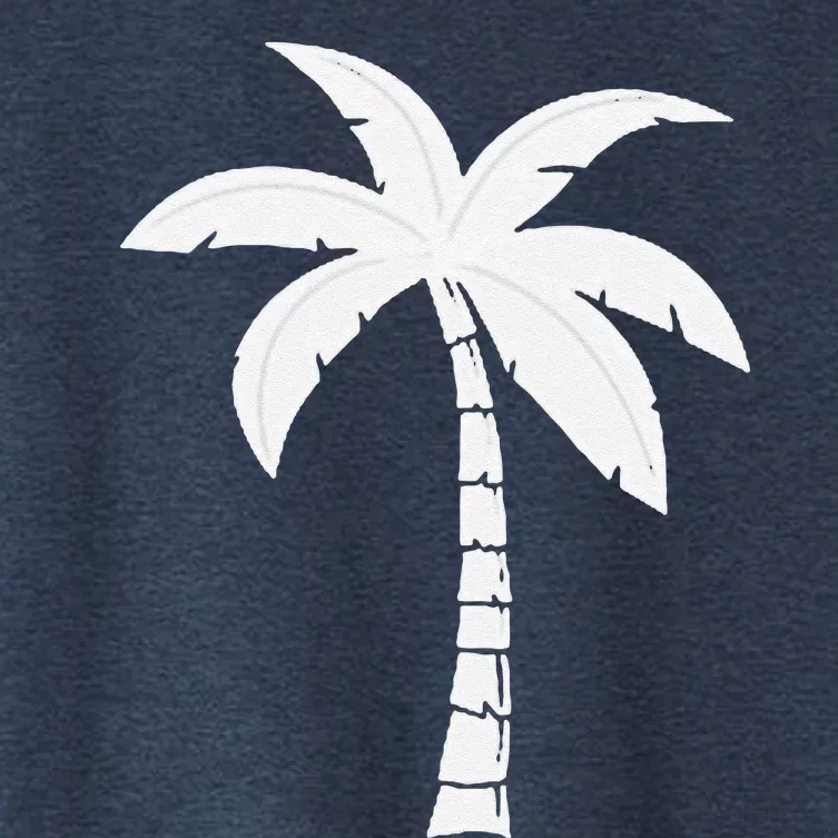 Cool Summer Vacation Beach Palm Tree Women's Crop Top Tee