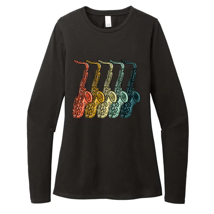 Cool Saxophone Vintage Saxophone Player Womens CVC Long Sleeve Shirt