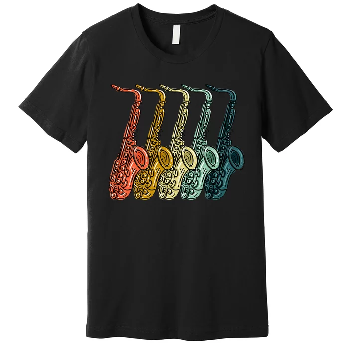 Cool Saxophone Vintage Saxophone Player Premium T-Shirt