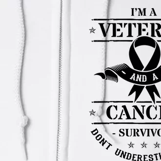 Cancer Survivor Veteran Chemotherapy Warrior Full Zip Hoodie