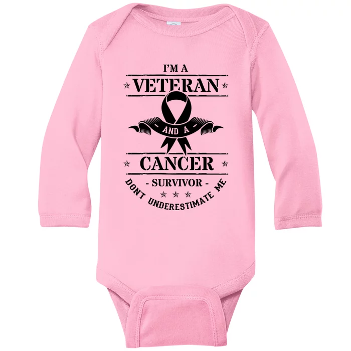 Cancer Survivor Veteran Chemotherapy Warrior Baby Long Sleeve Bodysuit