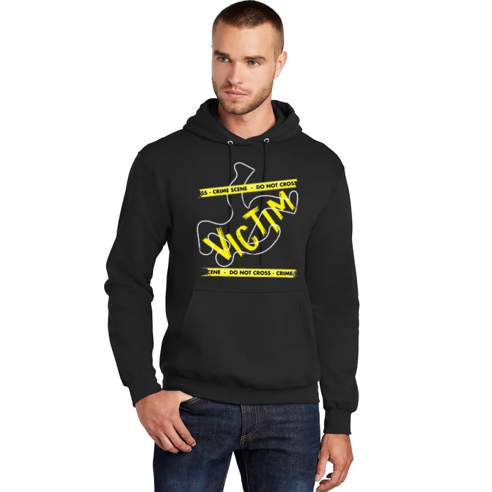 Crime Scene Victim Murder Mystery Dinner Chalk Outline Hoodie