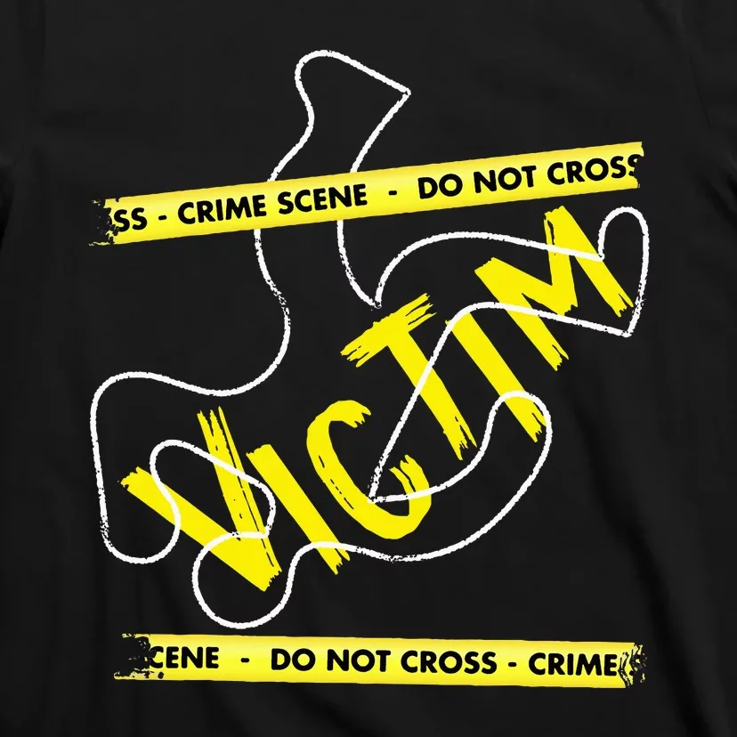 Crime Scene Victim Murder Mystery Dinner Chalk Outline T-Shirt