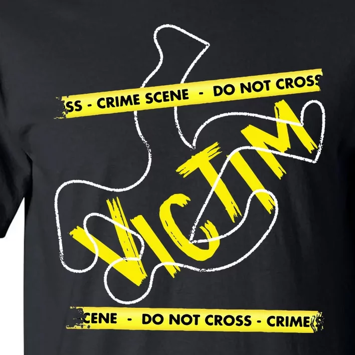 Crime Scene Victim Murder Mystery Dinner Chalk Outline Tall T-Shirt