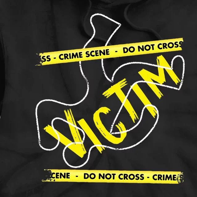 Crime Scene Victim Murder Mystery Dinner Chalk Outline Tie Dye Hoodie