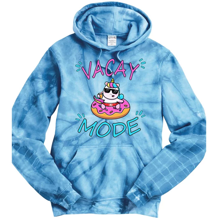 Cute Summer Vacay Mode Beach Mode Unicorn Cruise Tie Dye Hoodie