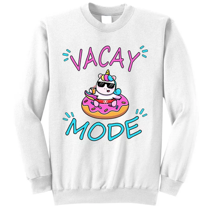 Cute Summer Vacay Mode Beach Mode Unicorn Cruise Sweatshirt