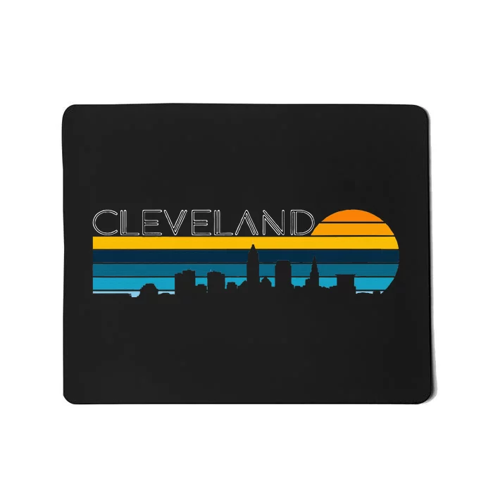 Cleveland Skyline Vintage Retro Sunset Cleveland Cityscape Mousepad