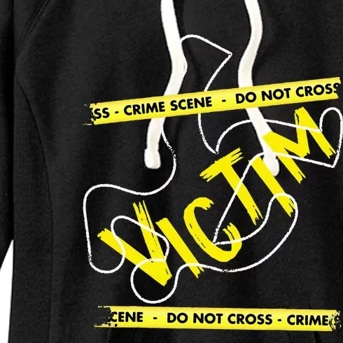 Crime Scene Victim Murder Mystery Dinner Chalk Outline Women's Fleece Hoodie