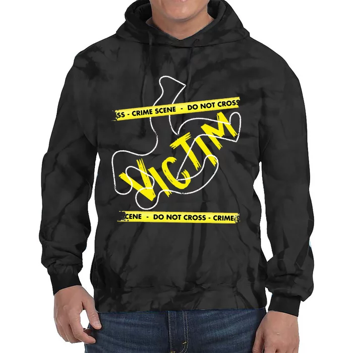 Crime Scene Victim Murder Mystery Dinner Chalk Outline Tie Dye Hoodie