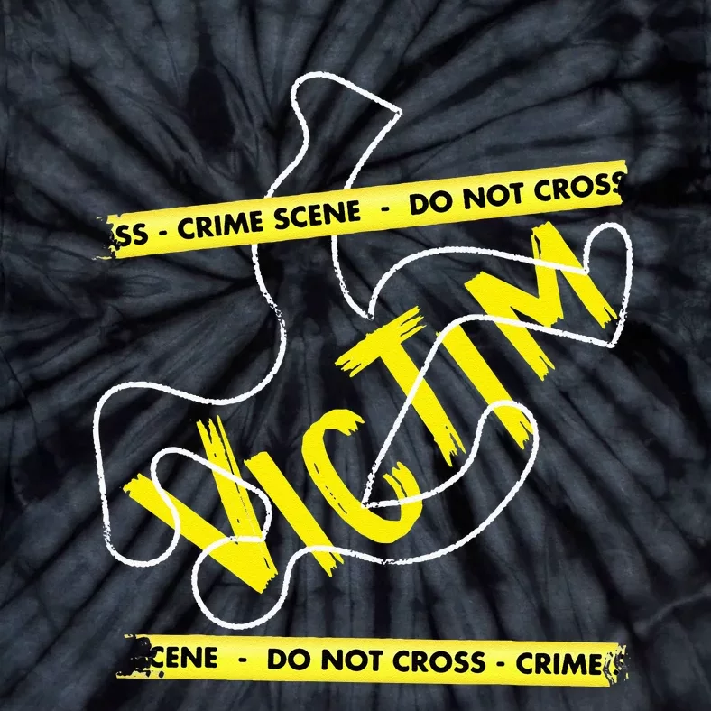 Crime Scene Victim Murder Mystery Dinner Chalk Outline Tie-Dye T-Shirt