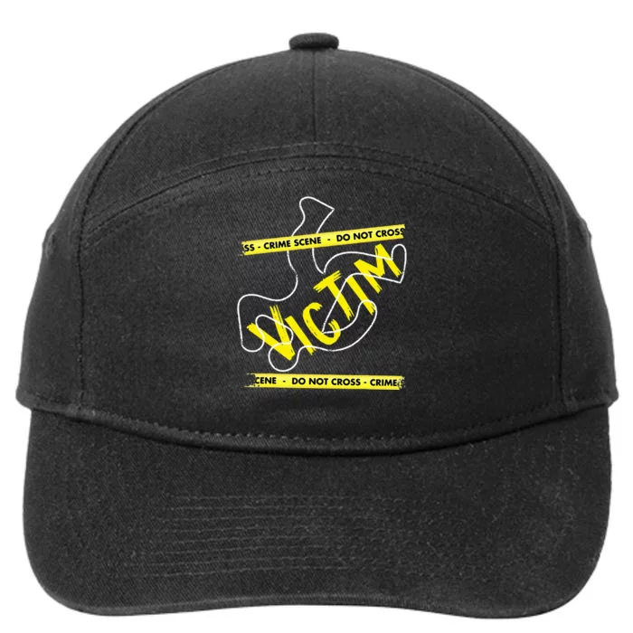 Crime Scene Victim Murder Mystery Dinner Chalk Outline 7-Panel Snapback Hat