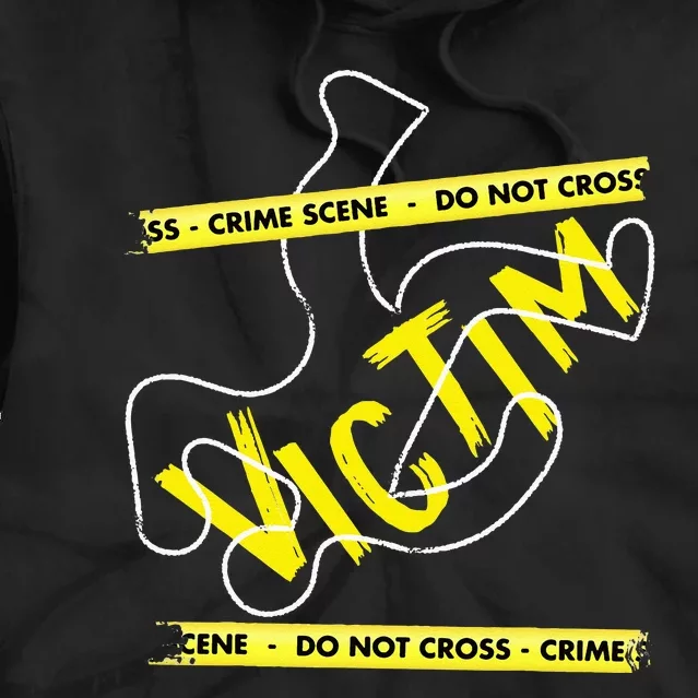 Crime Scene Victim Murder Mystery Dinner Chalk Outline Tie Dye Hoodie