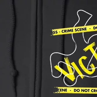 Crime Scene Victim Murder Mystery Dinner Chalk Outline Full Zip Hoodie