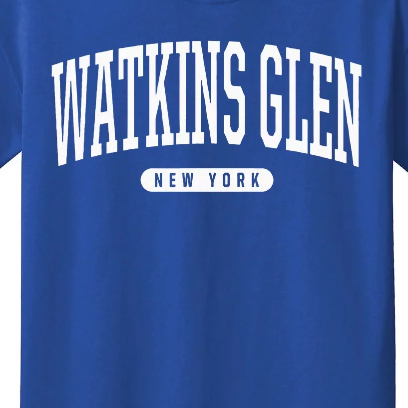 College Style Watkins Glen New York Souvenir Gift Kids T-Shirt