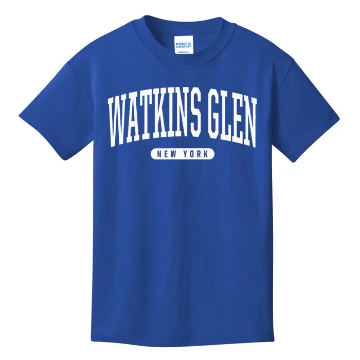 College Style Watkins Glen New York Souvenir Gift Kids T-Shirt