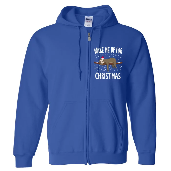 Cute Sloth Wake Me Up For Christmas Christmas Gift Full Zip Hoodie