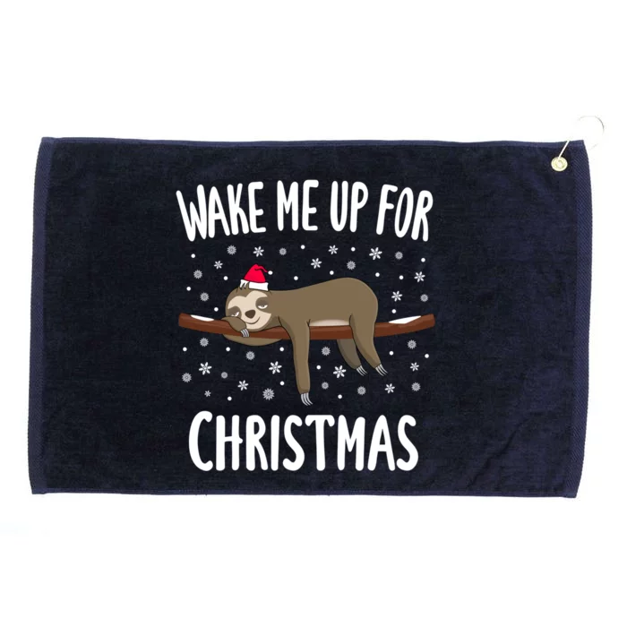 Cute Sloth Wake Me Up For Christmas Christmas Gift Grommeted Golf Towel