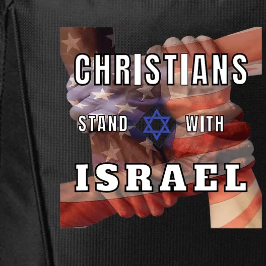 Christians Stand With Israel Amercan Flag Patriotic City Backpack