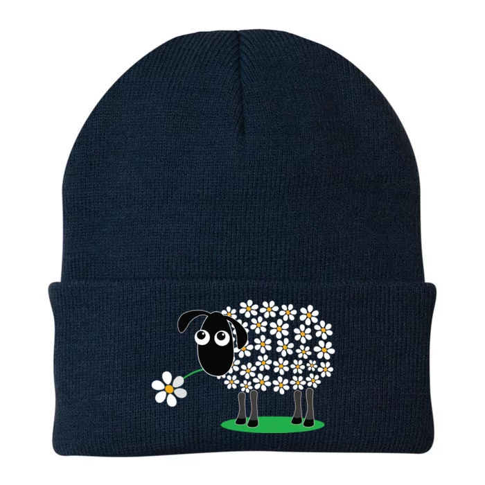 Cute Sheepp With Flower Wool Gift For Girl Women Tee Knit Cap Winter Beanie