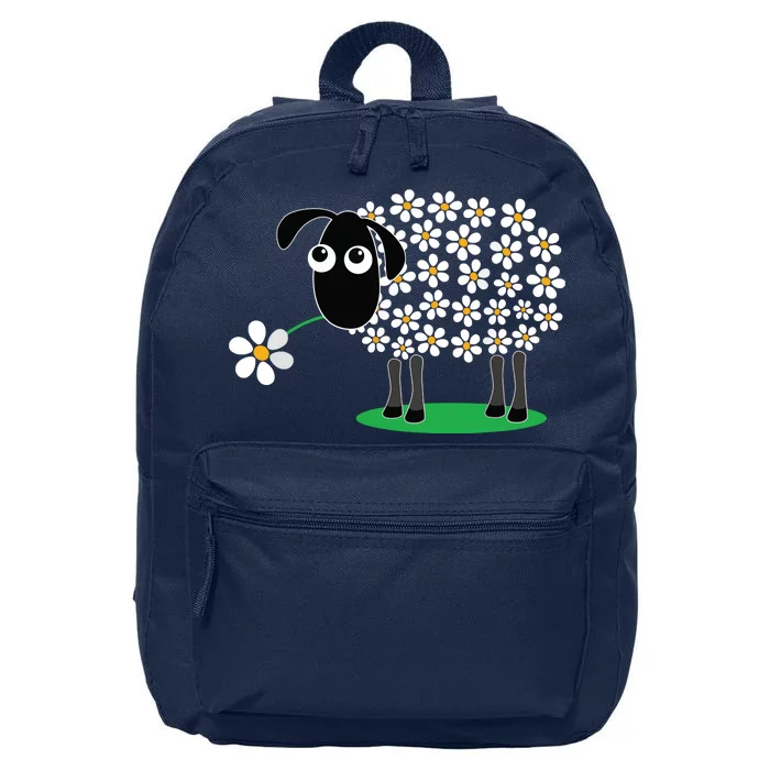 Cute Sheepp With Flower Wool Gift For Girl Women Tee 16 in Basic Backpack