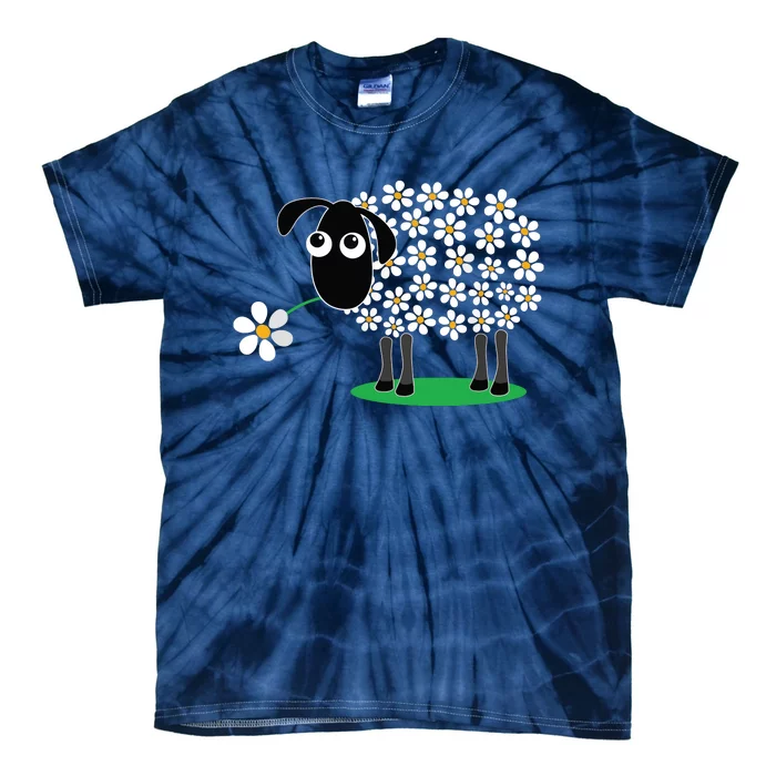 Cute Sheepp With Flower Wool Gift For Girl Women Tee Tie-Dye T-Shirt