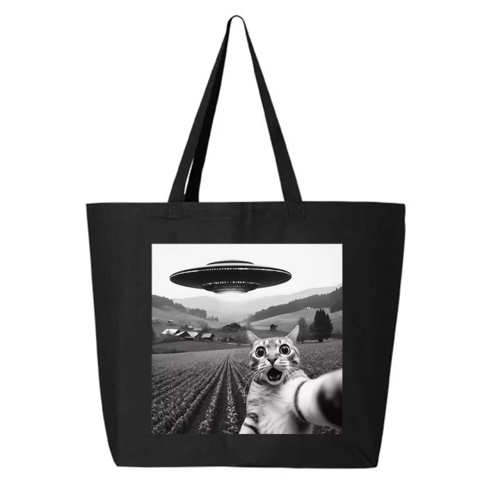 Cat Selfie With Alien Ufo Funny Cat Gifts 25L Jumbo Tote