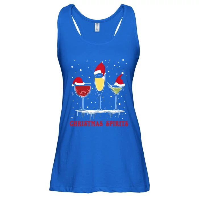 Christmas Spirits Wine Bubbly Martinis Gift Ladies Essential Flowy Tank