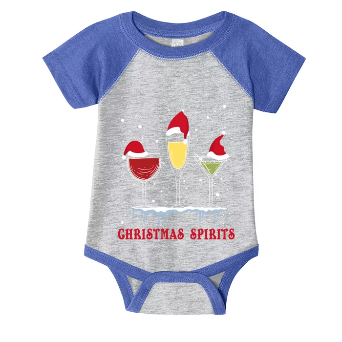 Christmas Spirits Wine Bubbly Martinis Gift Infant Baby Jersey Bodysuit