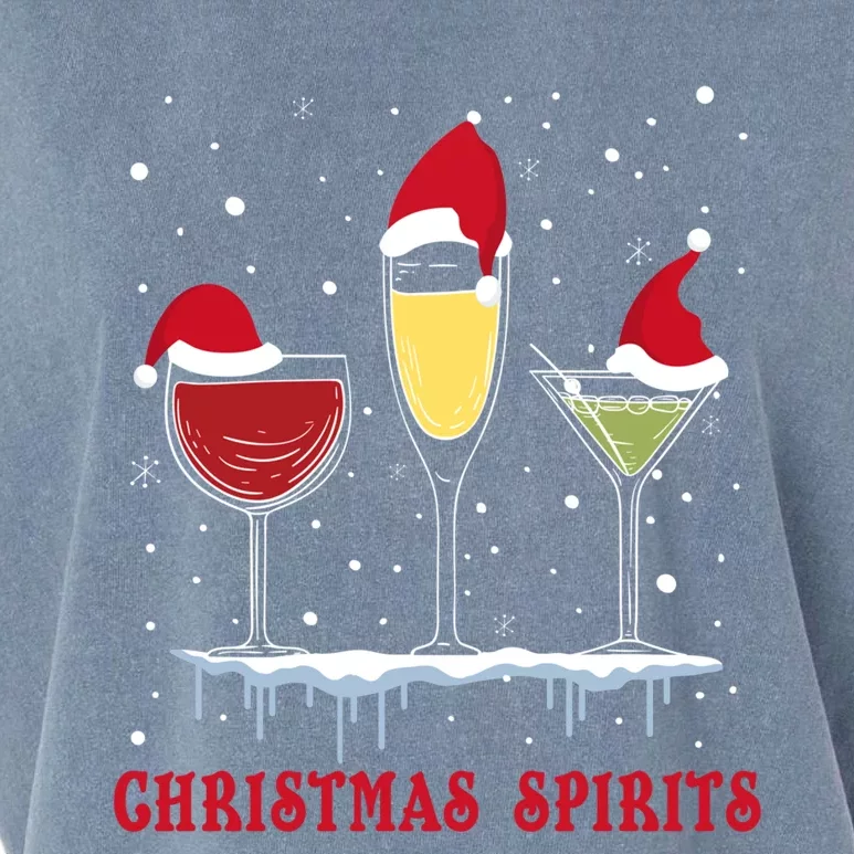 Christmas Spirits Wine Bubbly Martinis Gift Garment-Dyed Women's Muscle Tee