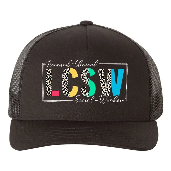 Clinical Social Worker Leopard Lcsw Yupoong Adult 5-Panel Trucker Hat