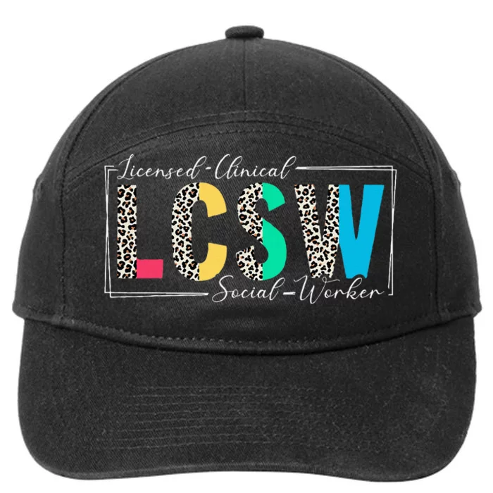 Clinical Social Worker Leopard Lcsw 7-Panel Snapback Hat