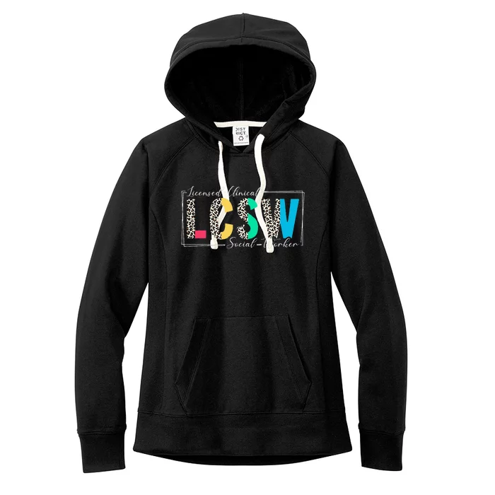 Clinical Social Worker Leopard Lcsw Women's Fleece Hoodie