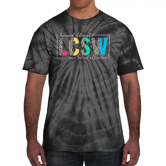 Clinical Social Worker Leopard Lcsw Tie-Dye T-Shirt